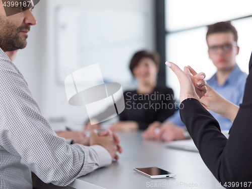 Image of Business Team At A Meeting at modern office building