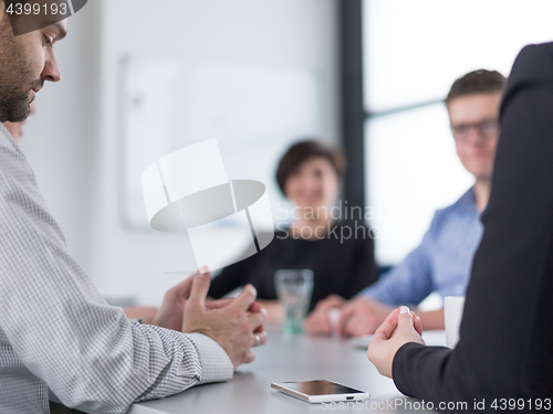 Image of Business Team At A Meeting at modern office building