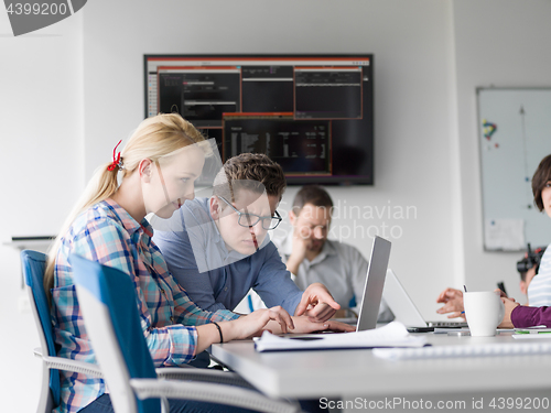 Image of Business Team At A Meeting at modern office building