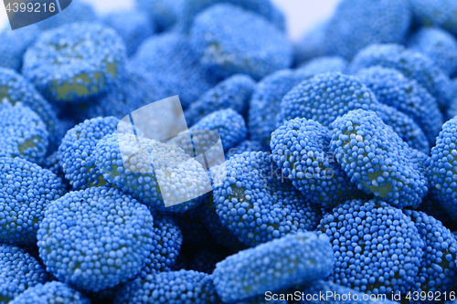 Image of blue jelly gumdrop sweet background