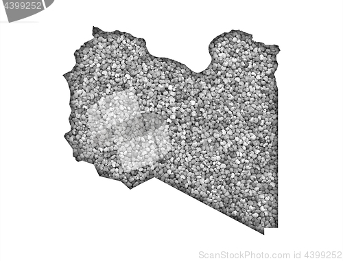 Image of Map of Libya on poppy seeds