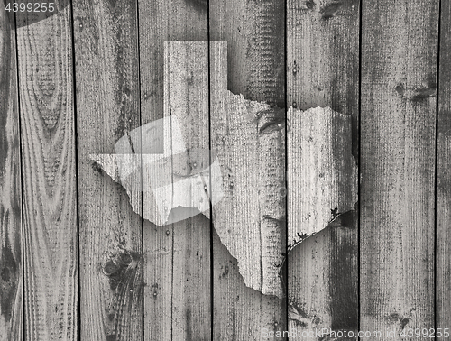 Image of Map of Texas on weathered wood