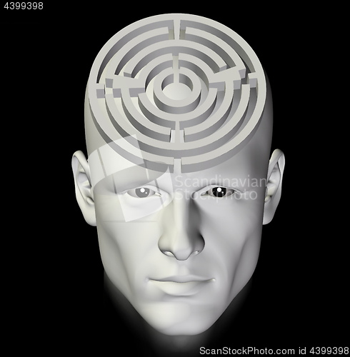 Image of maze of thought abstract 3d illustration