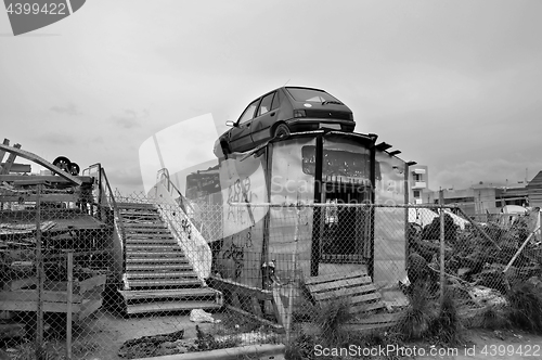 Image of rusty car junkyard