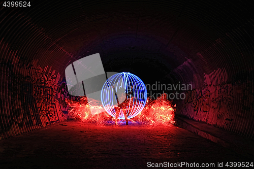 Image of Light Painting With Color and Tube Lighting