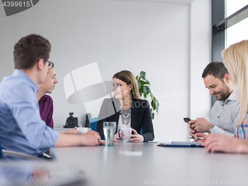 Image of Business Team At A Meeting at modern office building