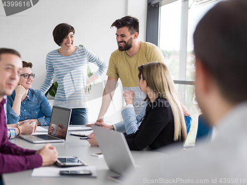 Image of Business Team At A Meeting at modern office building