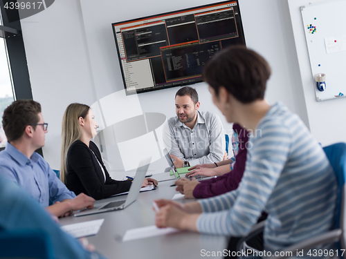 Image of Business Team At A Meeting at modern office building