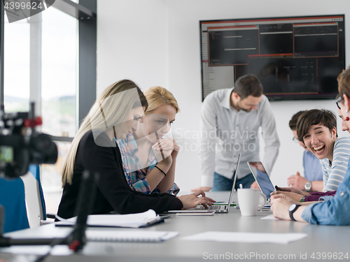 Image of Business Team At A Meeting at modern office building