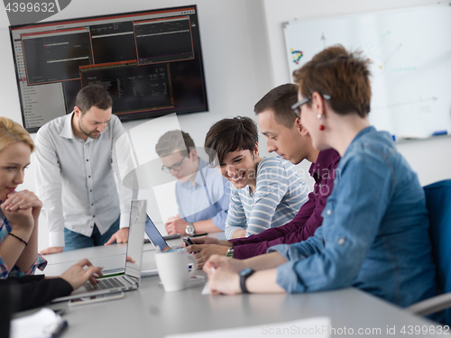 Image of Business Team At A Meeting at modern office building