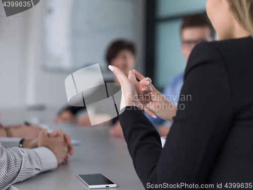 Image of Business Team At A Meeting at modern office building