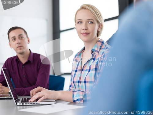 Image of Business Team At A Meeting at modern office building