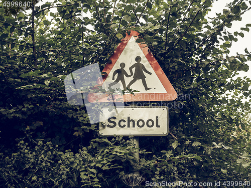 Image of Vintage looking School children sign
