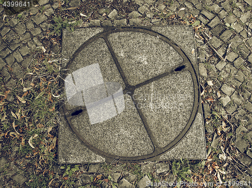 Image of Vintage looking Manhole detail