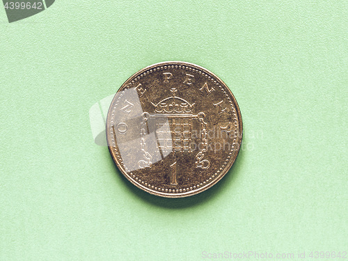 Image of Vintage GBP Pound coin - 1 Penny