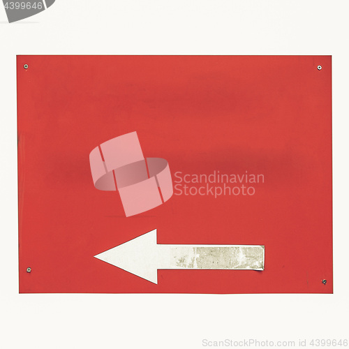 Image of Vintage looking Direction arrow sign isolated