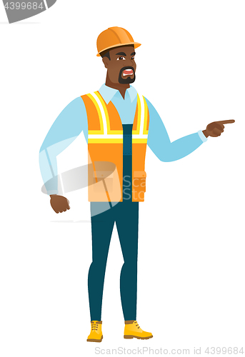Image of Furious builder screaming vector illustration.