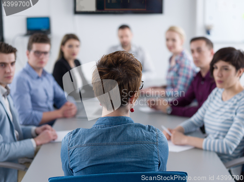 Image of Business Team At A Meeting at modern office building