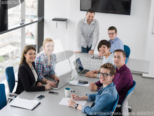 Image of Business Team At A Meeting at modern office building