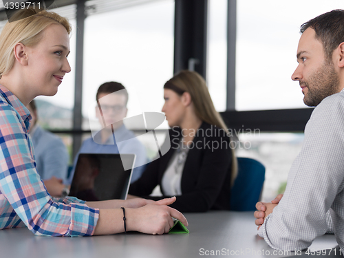 Image of Business Team At A Meeting at modern office building