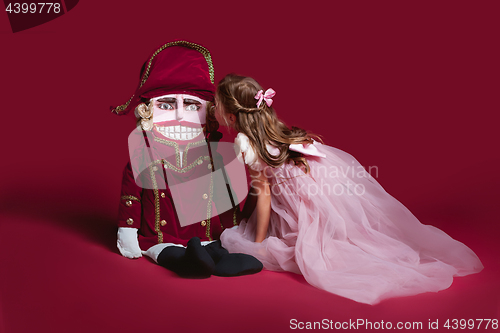 Image of The beauty ballerina who holding a nutcracker