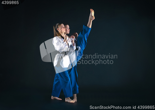 Image of The karate girl with black belt