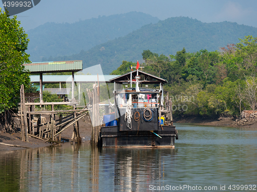 Image of Boat on canal at Kadan Kyun, Myanmar