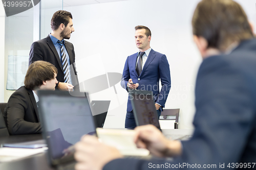 Image of Corporate business team office meeting.