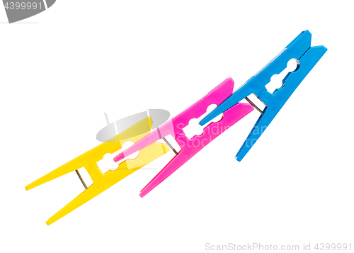 Image of Color clothespin on white 