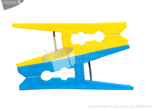 Image of Color clothespin on white 