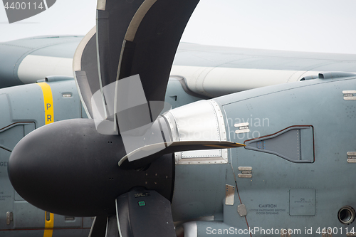 Image of Detail of military cargo plane