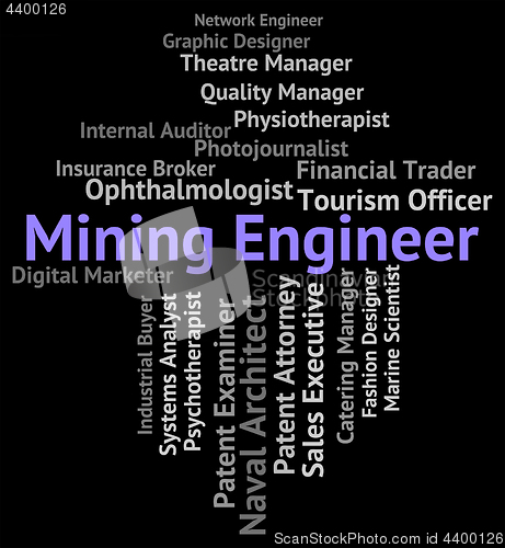 Image of Mining Engineer Shows Employment Job And Career