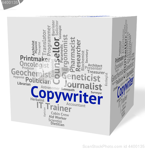Image of Copywriter Job Shows Ads Advert And Occupation