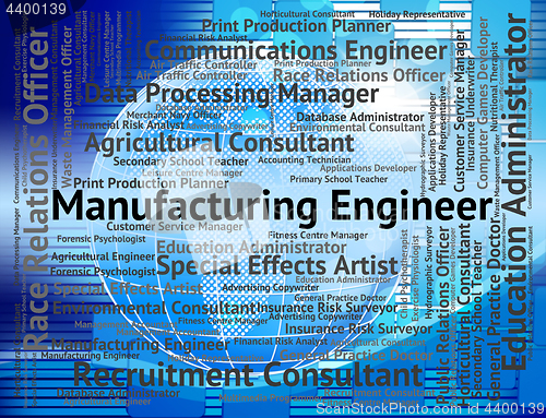 Image of Manufacturing Engineer Indicates Engineers Mechanics And Career