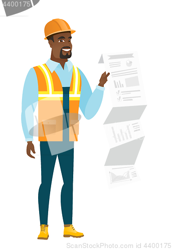 Image of African-american builder giving presentation.