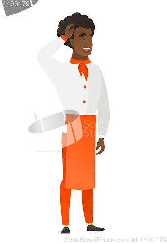 Image of Young african-american chef cook in uniform.