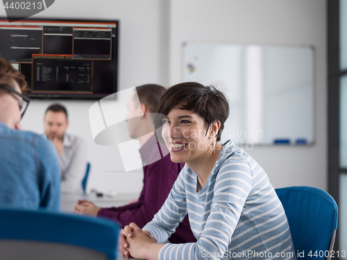 Image of Business Team At A Meeting at modern office building