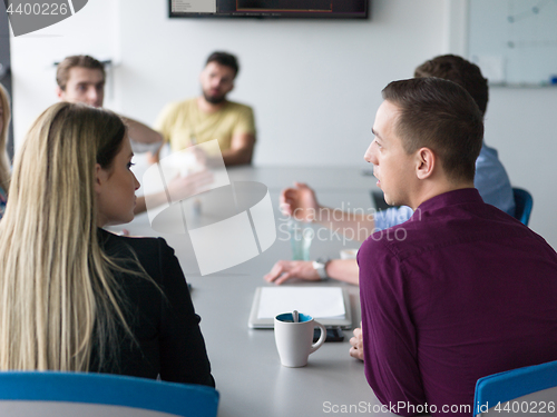 Image of Business Team At A Meeting at modern office building