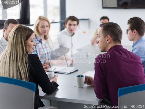 Image of Business Team At A Meeting at modern office building