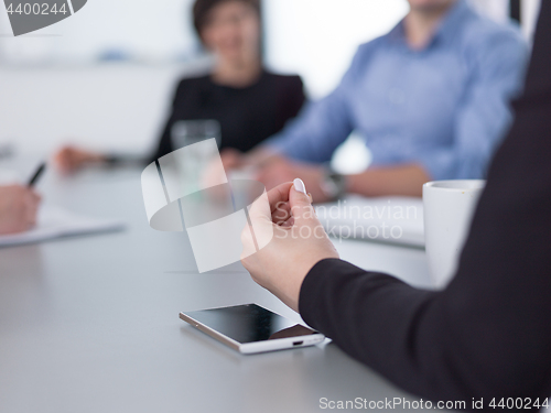 Image of Business Team At A Meeting at modern office building