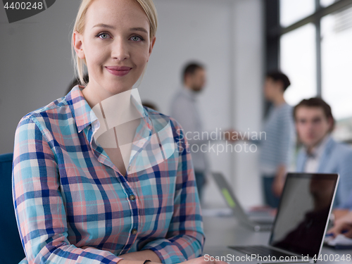 Image of Business Team At A Meeting at modern office building