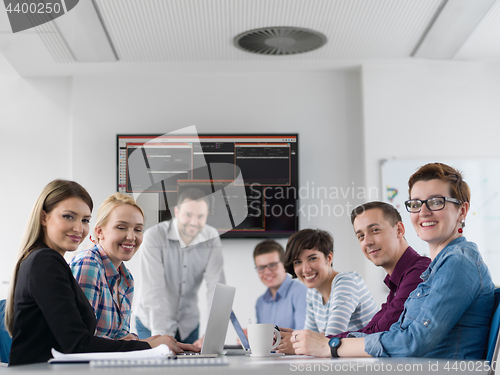 Image of Business Team At A Meeting at modern office building