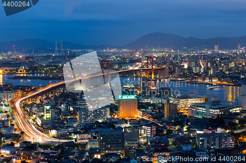 Image of Fukuoka skyline at night