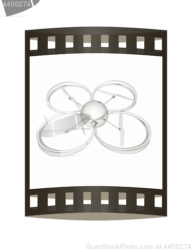 Image of Quadcopter Dron. 3d render. The film strip.