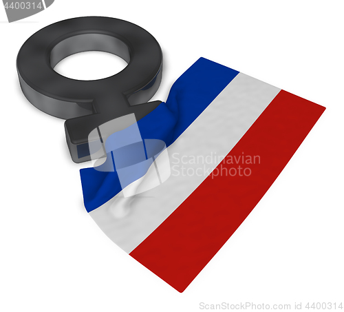 Image of female symbol and flag of schleswig-holstein