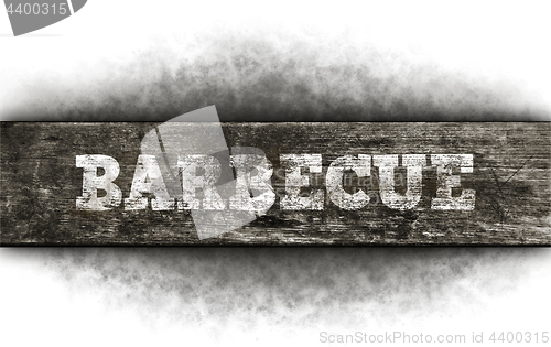 Image of barbecue text on wood