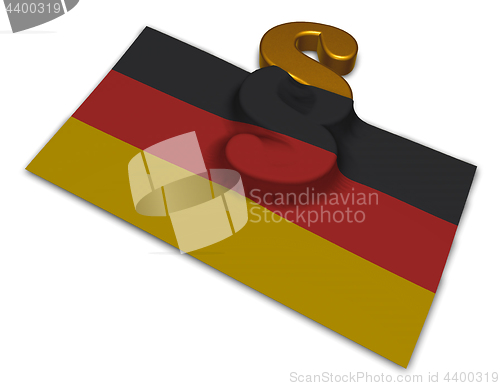 Image of paragraph symbol and german flag