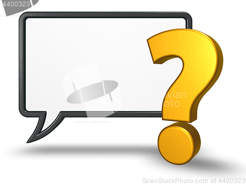 Image of speech bubble and question mark