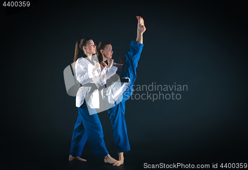 Image of The karate girl with black belt