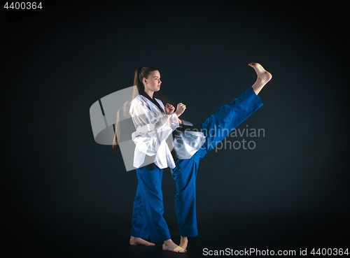 Image of The karate girl with black belt